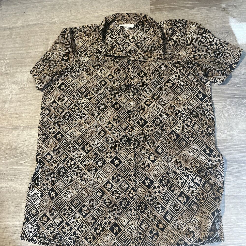 Vintage 90’s Casual Corner Women’s Geo Abstract Motif Earth Tones Size 14